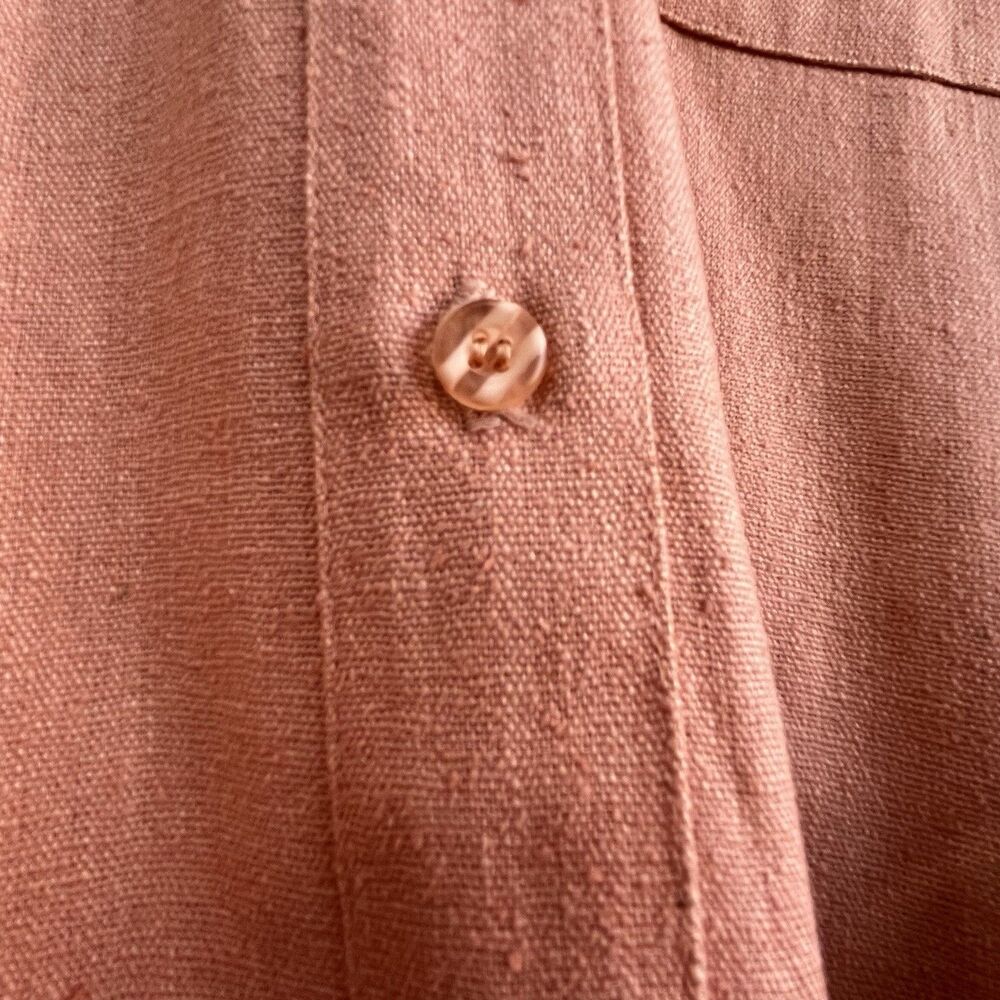 100% Silk Textured Midi Dress     Peach Blush Belted Pockets Size 8 - Picture 11 of 13